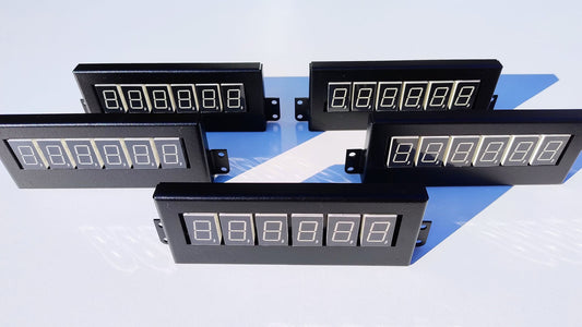 Set of 5 Bally Stern 6 Digit LED Display With Steel Mounting Frame AS-2518-15 / AS-2518-21 / A-434 / DA-100